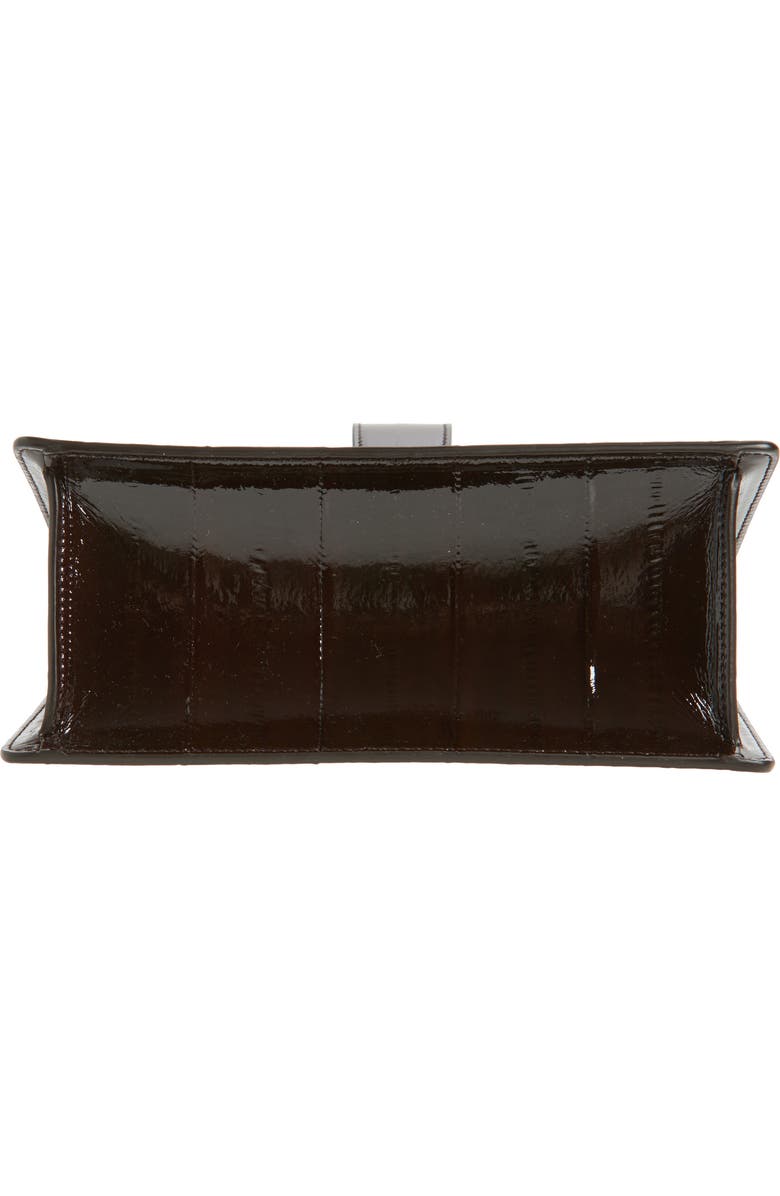 FERRAGAMO Double Gancio Eelskin Clutch, Alternate, color, Brown Testa Di Moro