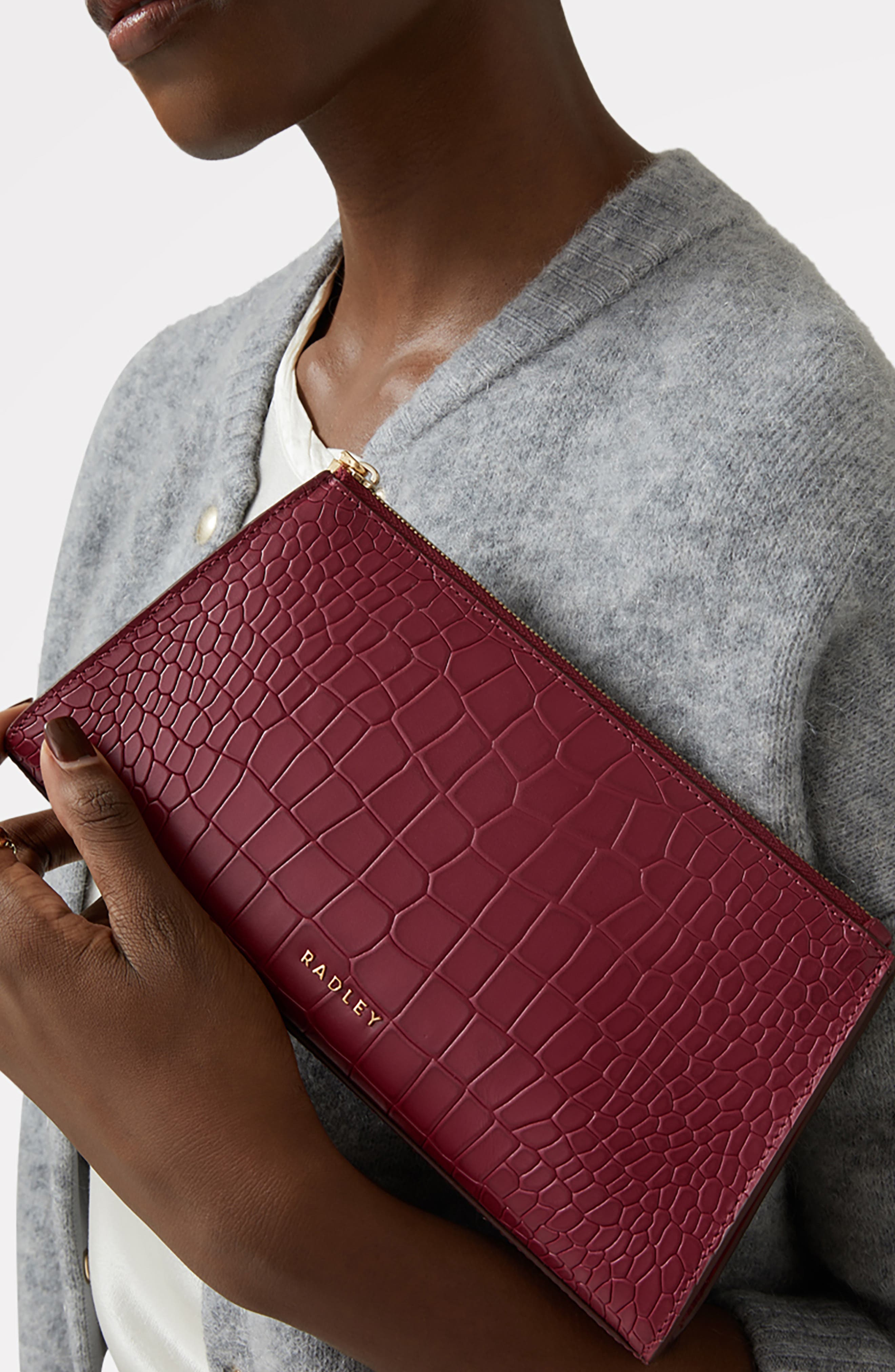 Radley Glasshouse Croc Embossed Clutch, Alternate, color, 