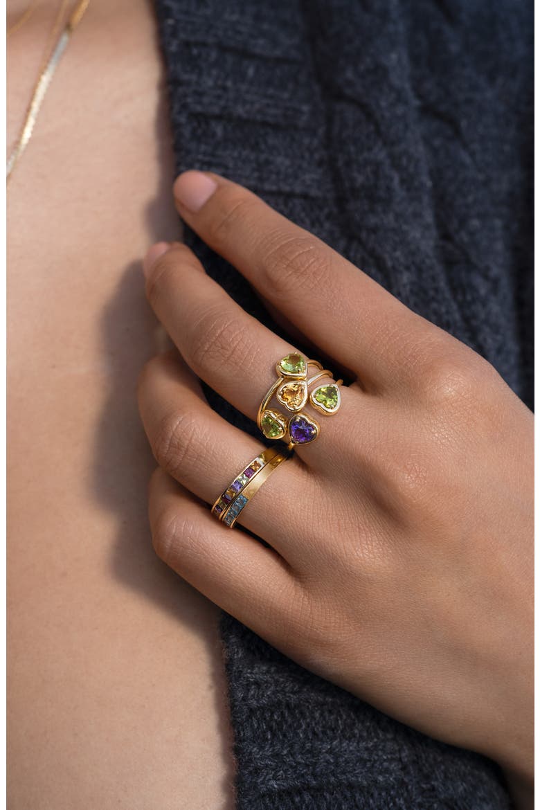 14K Gold Heart Open Ring (Nordstrom Exclusive), Alternate, color, 14K YELLOW GOLD