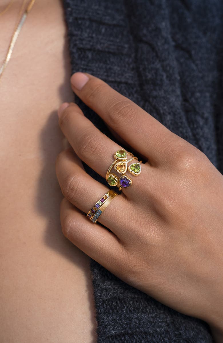 Bony Levy 14K Gold Blue Topaz Ring, Alternate, color, 14K Yellow Gold - Mix Stones