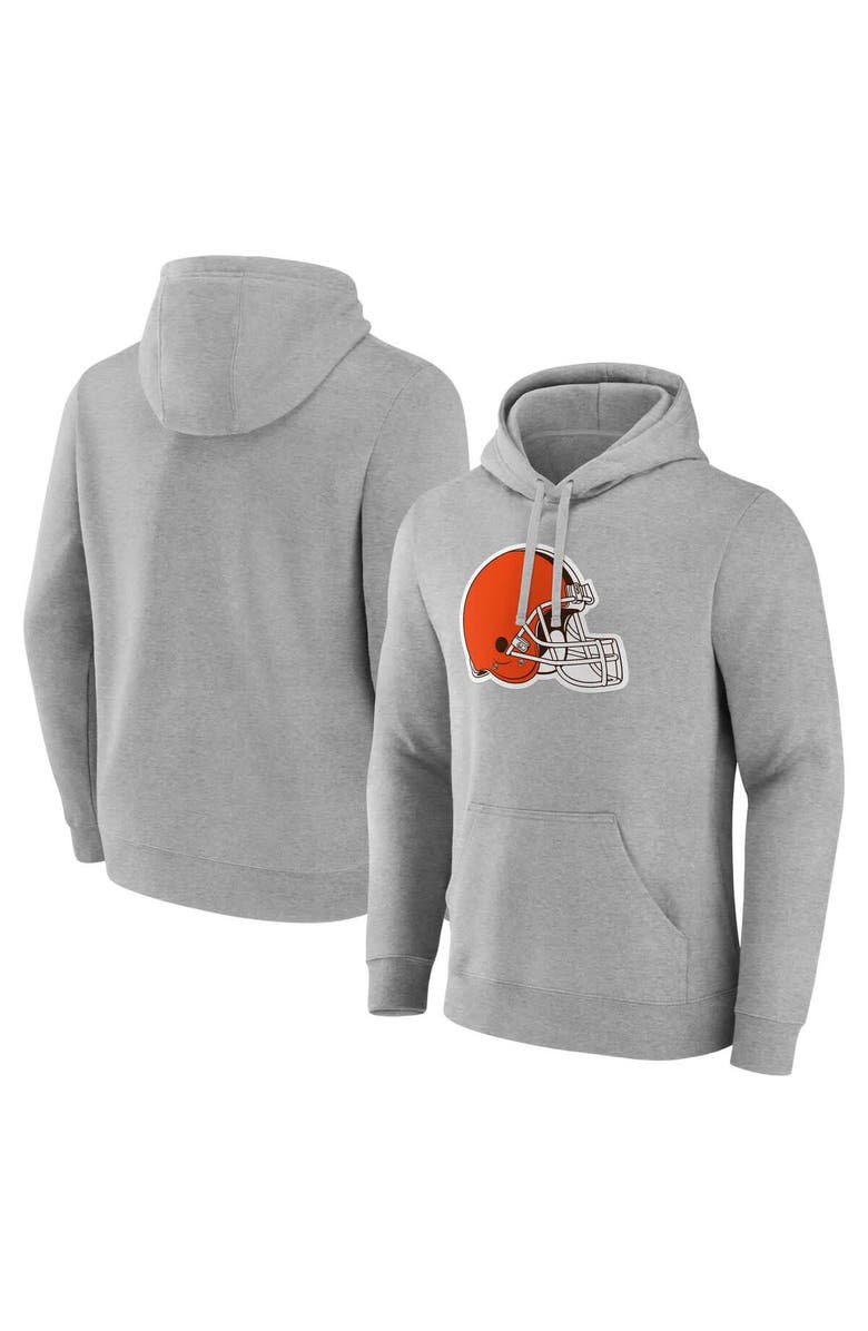 FANATICS Men's Fanatics Heather Gray Cleveland Browns Deliver Fleece Pullover Hoodie, Main, color, Heather Gray