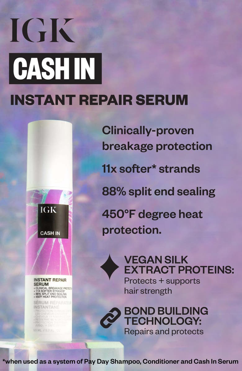IGK Cash in Instant Repair Serum, Alternate, color, 