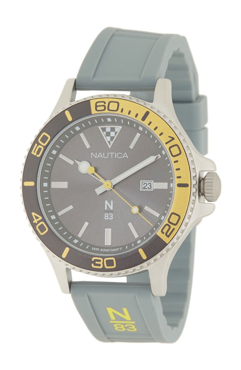Nautica Men's Trendy Grey Watch, 43mm, Main, color, 