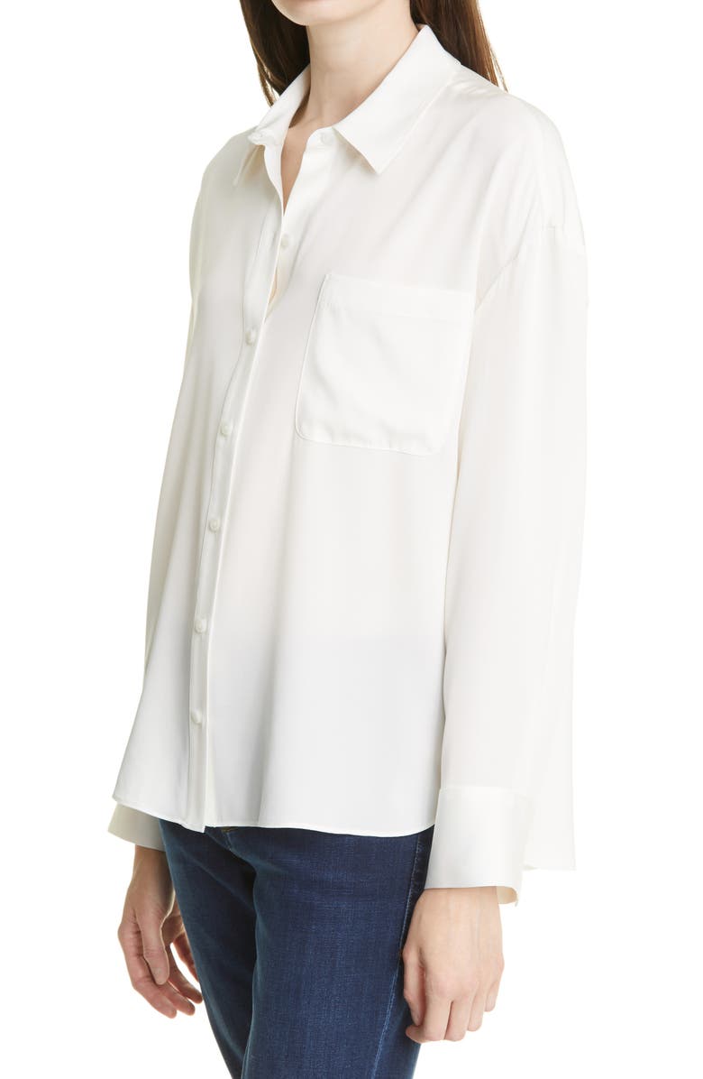 Nordstrom Signature Relaxed Stretch Silk Shirt, Alternate, color, 