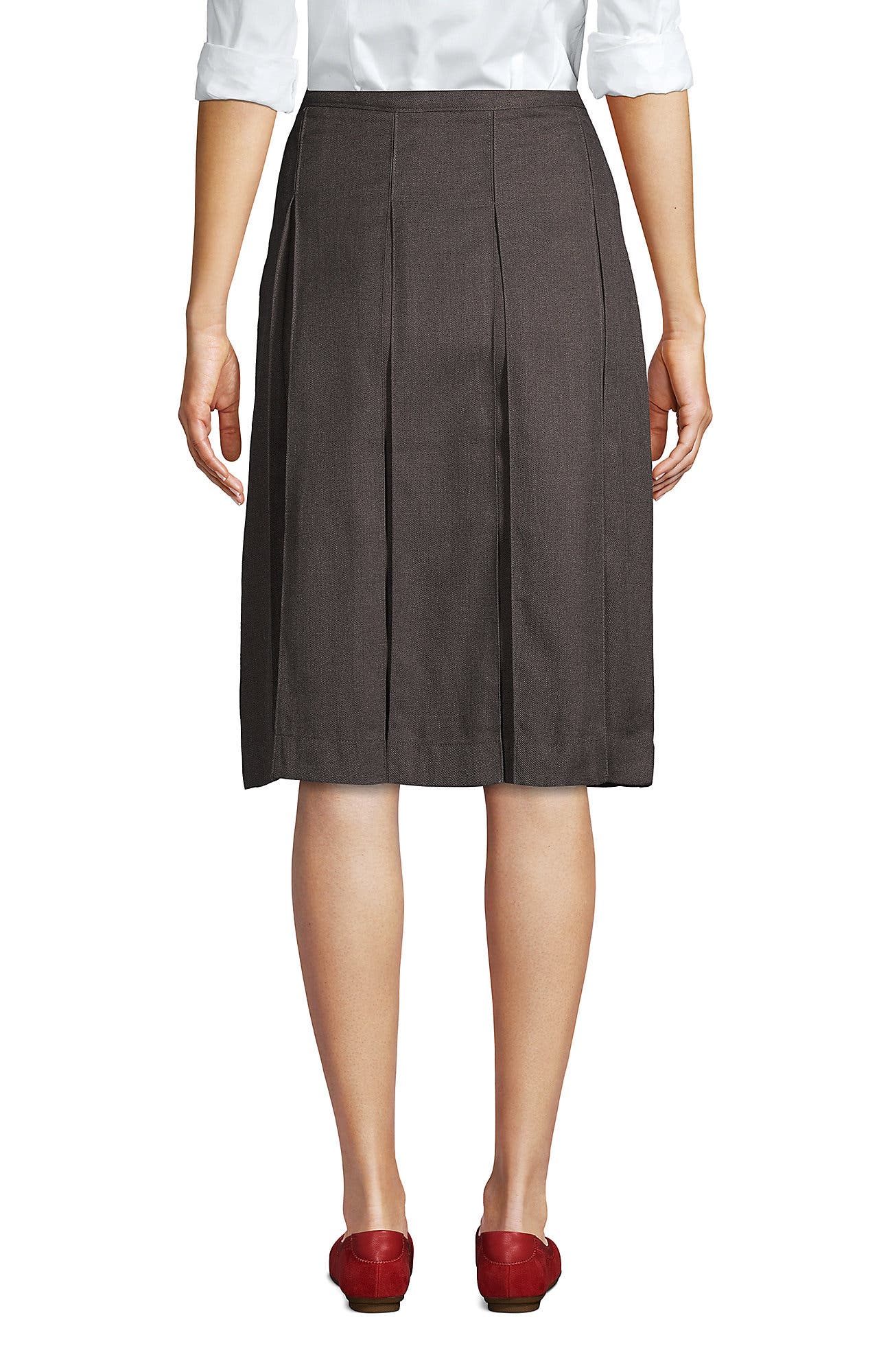 School Uniform  Solid Box Pleat Skirt Below the Knee - image 4