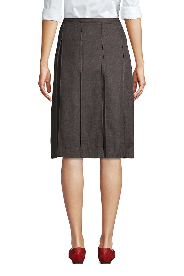 School Uniform  Solid Box Pleat Skirt Below the Knee, Alternate, color, Gray