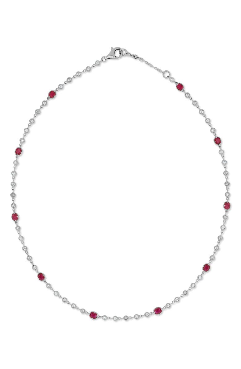 Bony Levy 18K Gold El Mar Ruby & Diamond by the Yard Necklace, Main, color, 53Rd1.13