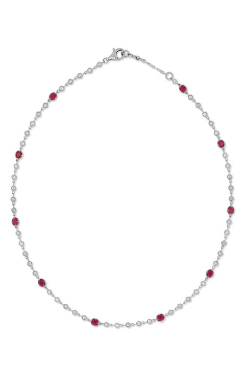 18K Gold El Mar Ruby & Diamond by the Yard Necklace