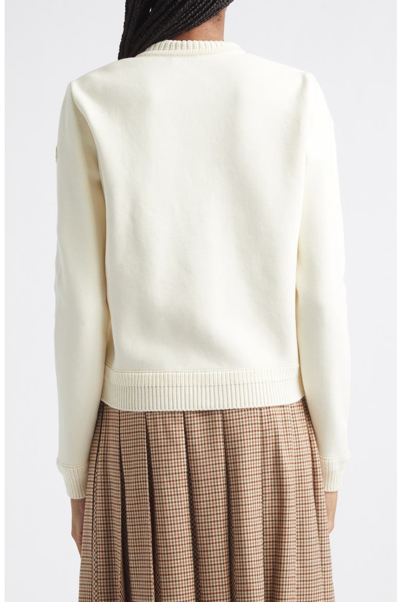 Cotton & Nylon Quilt Front Cardigan, Alternate, color, WHITE