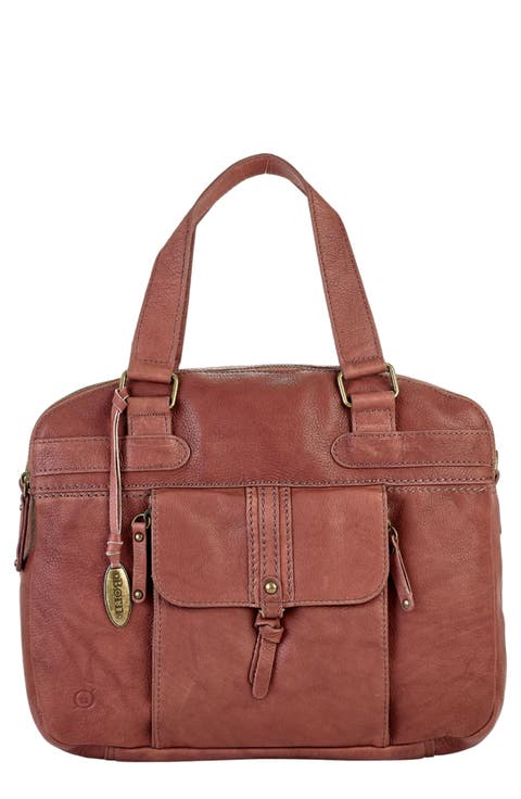 Large Leather Organizer Satchel