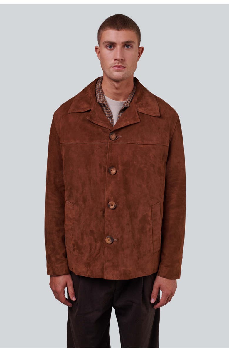 FURNIQ UK Charlie Suede Jacket, Main, color, Chestnut
