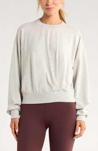 Zella Luxe Terry Pleated Pullover