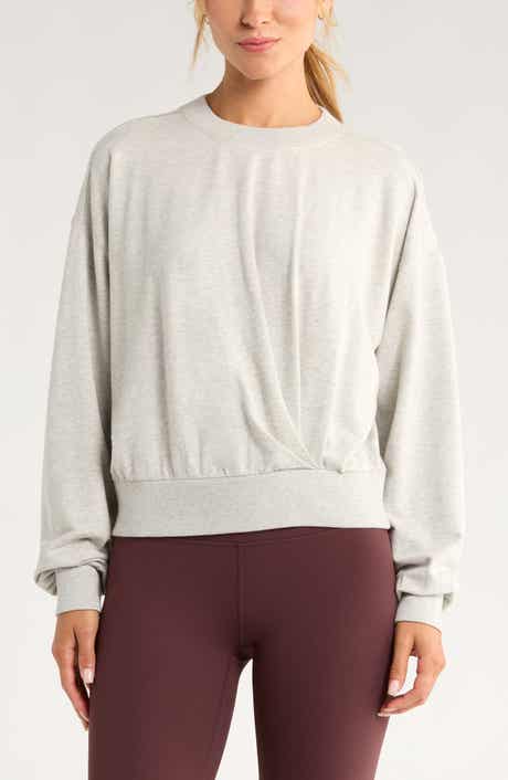 Zella Luxe Terry Pleated Pullover