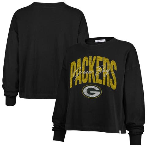 Women's '47 Black Green Bay Packers Muse Sydney Long Sleeve T-Shirt