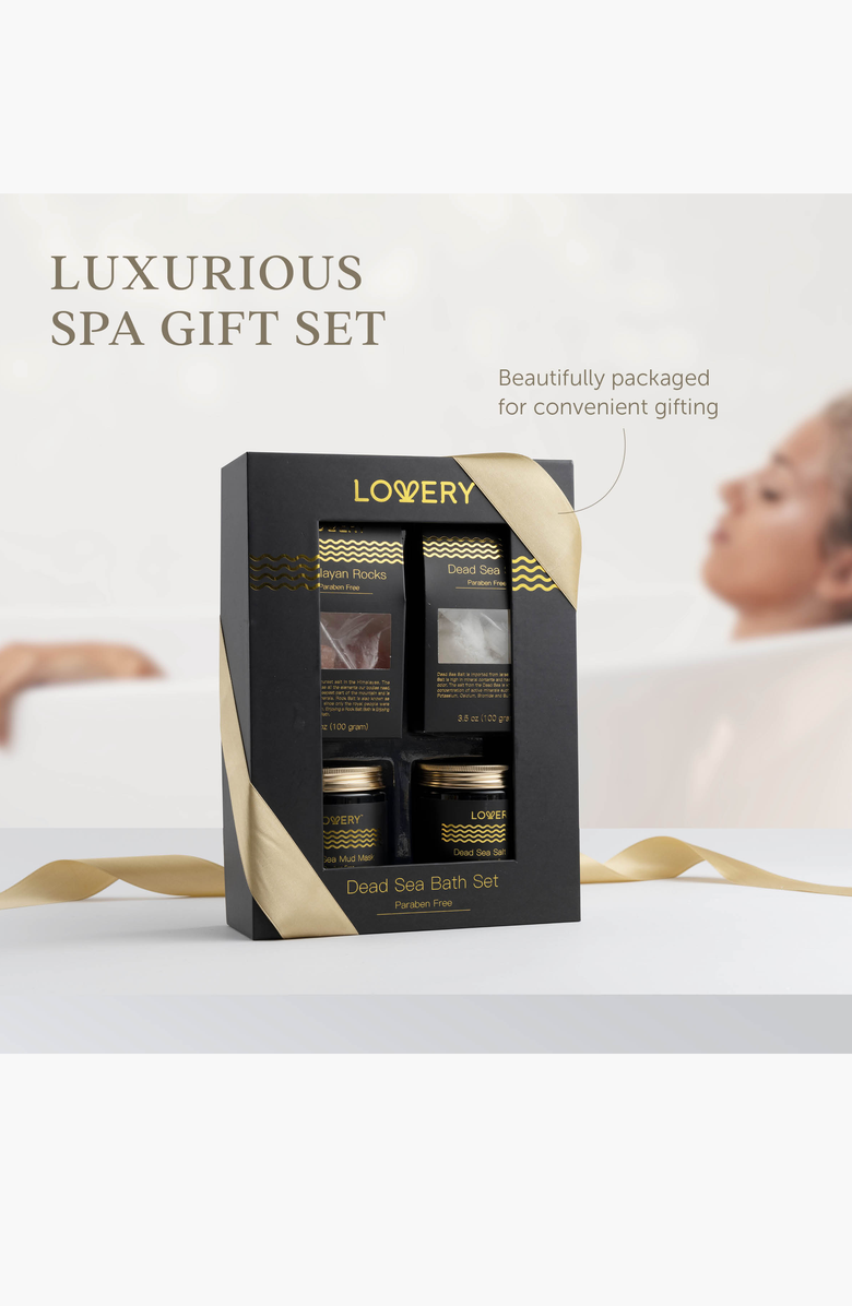 Lovery Dead Sea Minerals Spa Gift Box Set, Alternate, color, Black / Gold