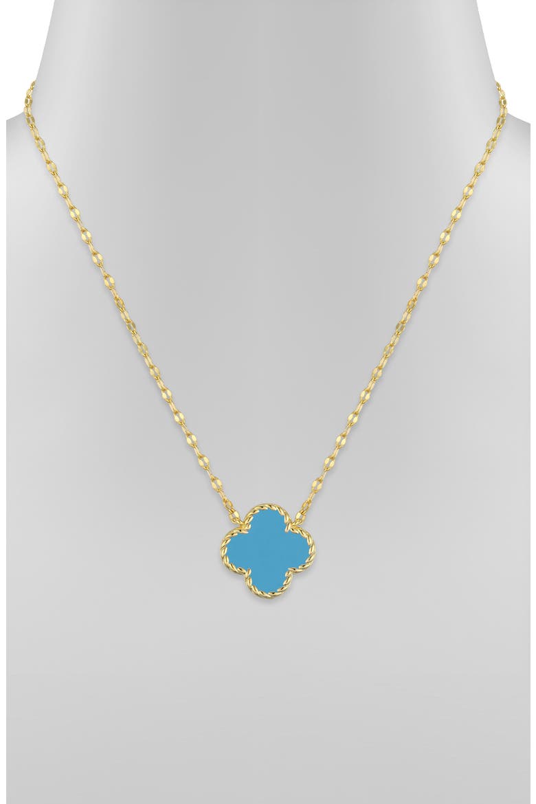 Kids' Clover Pendant Necklace, Alternate, color, TURQUOISE