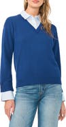 Vince Camuto Layered Look V-Neck Sweater