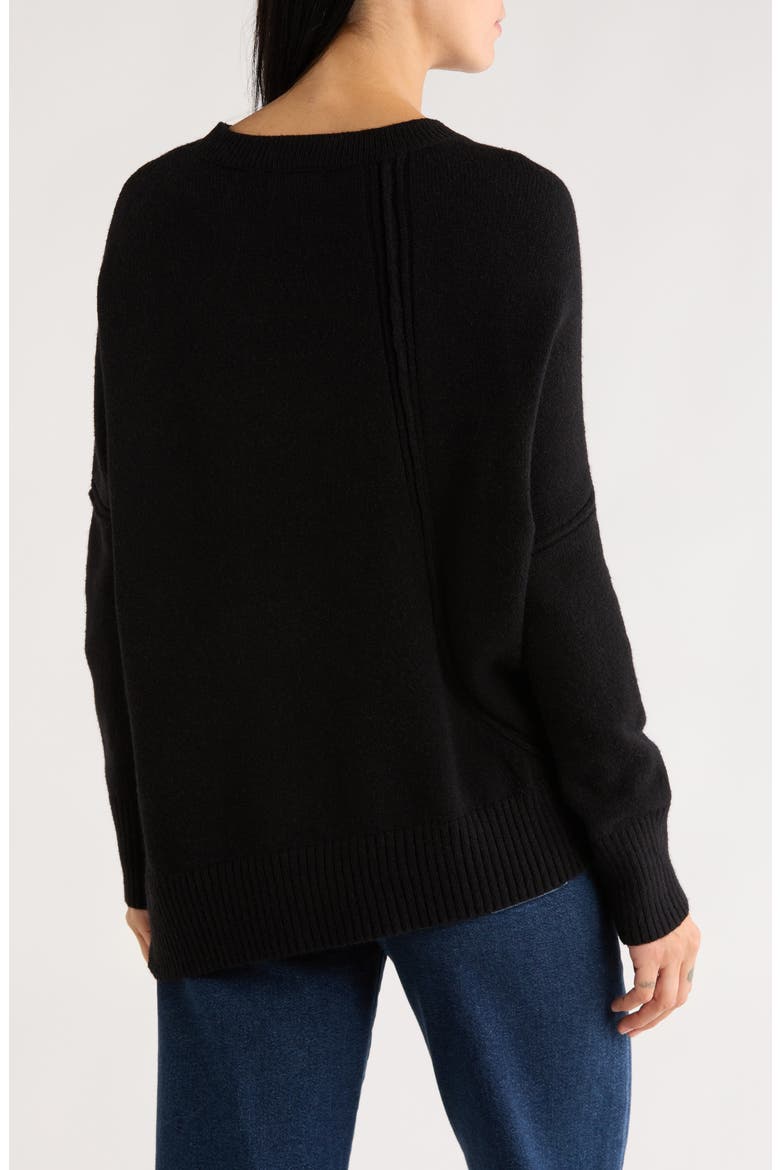 Dolores Asymmetric Hem Sweater, Alternate, color, BLACK