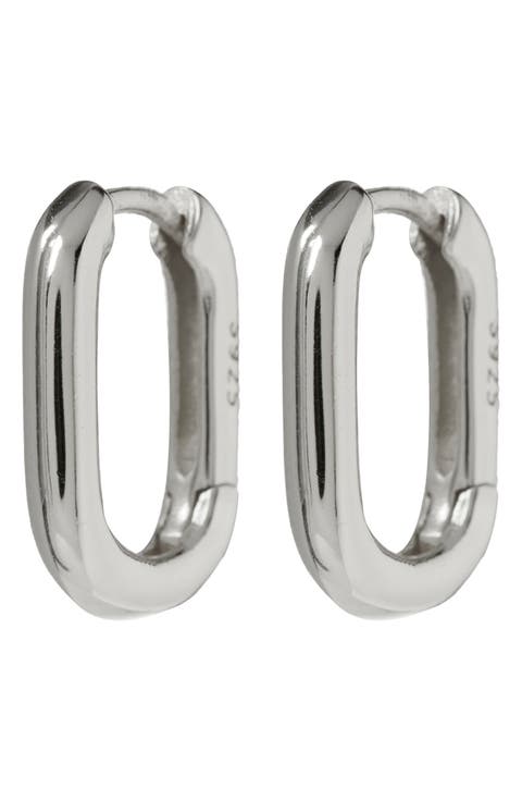 Chain Link Huggie Hoop Earrings