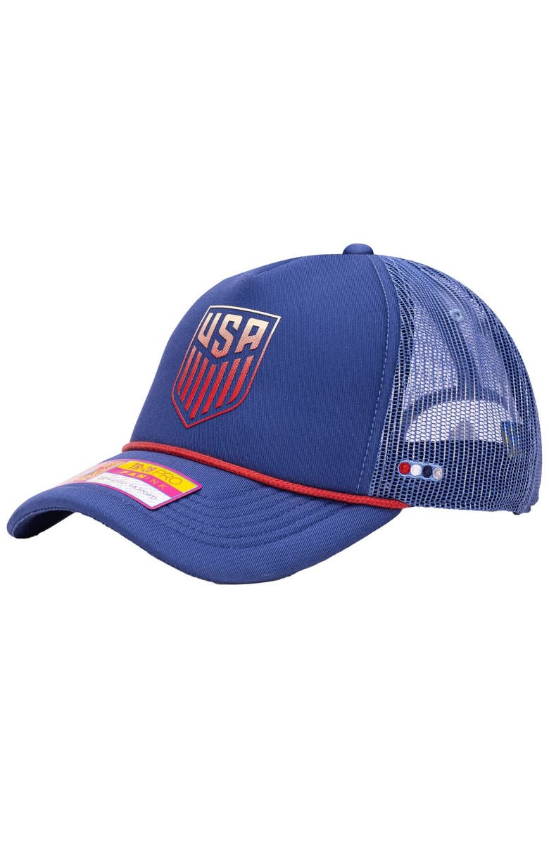 FAN INK Men's Fan Ink  Blue USMNT Atmosphere Adjustable Trucker Hat, Main, color, 