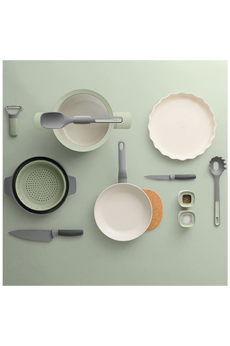 The Leo 11-Piece Cookware Set, Alternate, color, SAGE