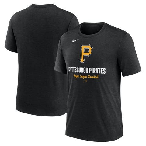 Men's Nike Heather Black Pittsburgh Pirates Logo Tri-Blend T-Shirt