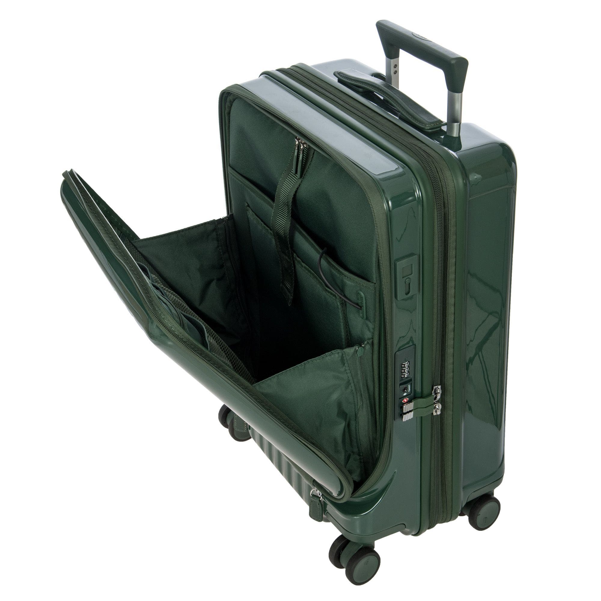65460 Positano 2 Piece Set 21" Carry On Expandable Spinner w/Pocket & 22" Deluxe Duffle, Alternate, color, Emerald