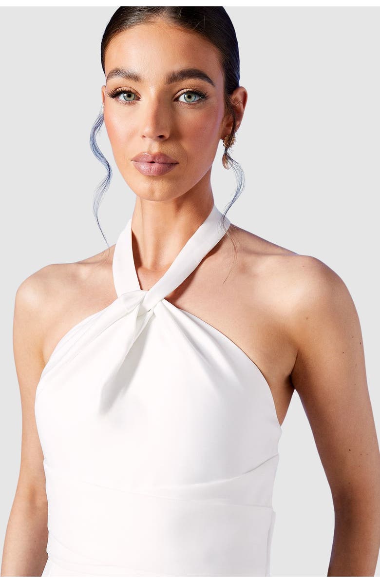 Coast Satin Halterneck Wedding Dress, Alternate, color, Ivory