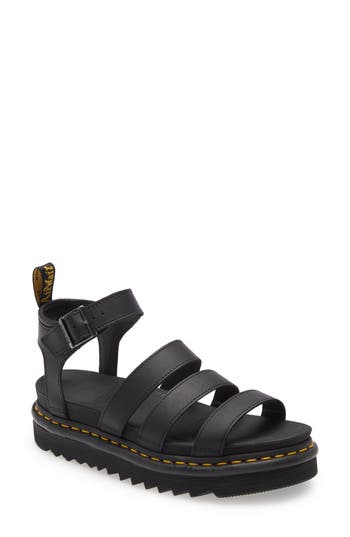 Dr. Martens Dr.martens Hydro Leather Blaire Sandals In Black