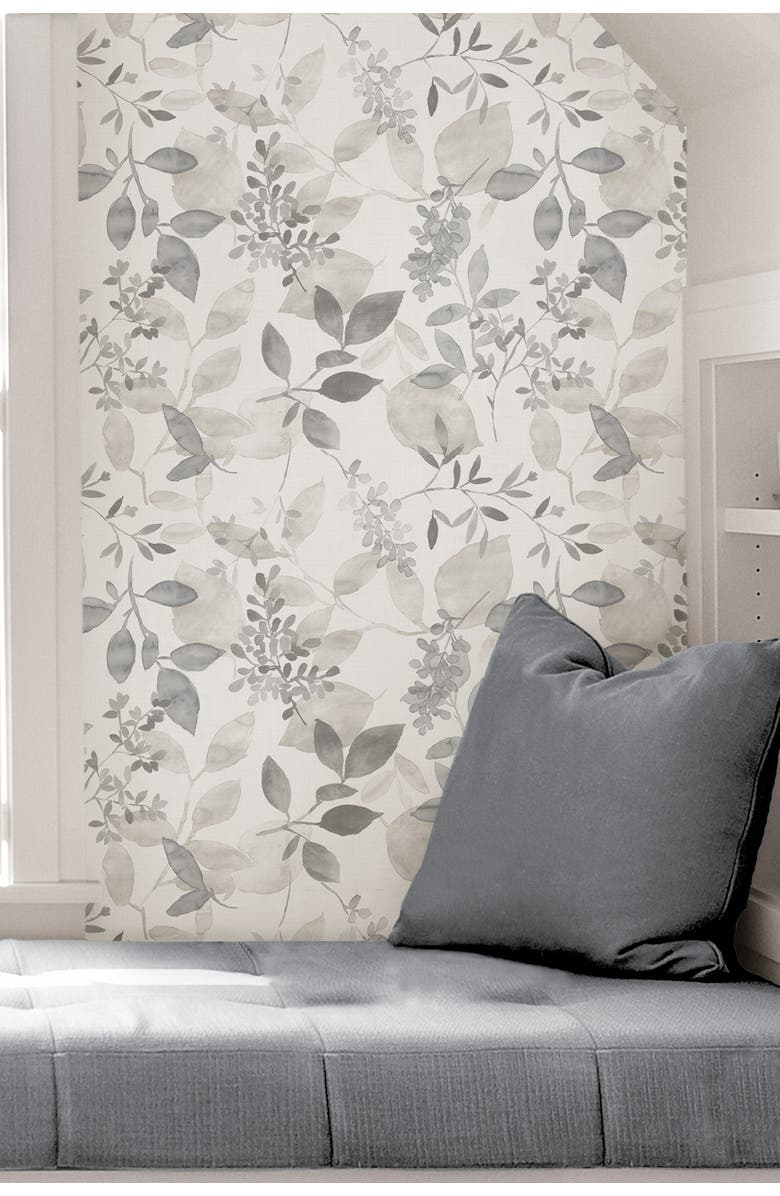 Wallpops Grey Breezy Peel & Stick Wallpaper, Main, color, Grey