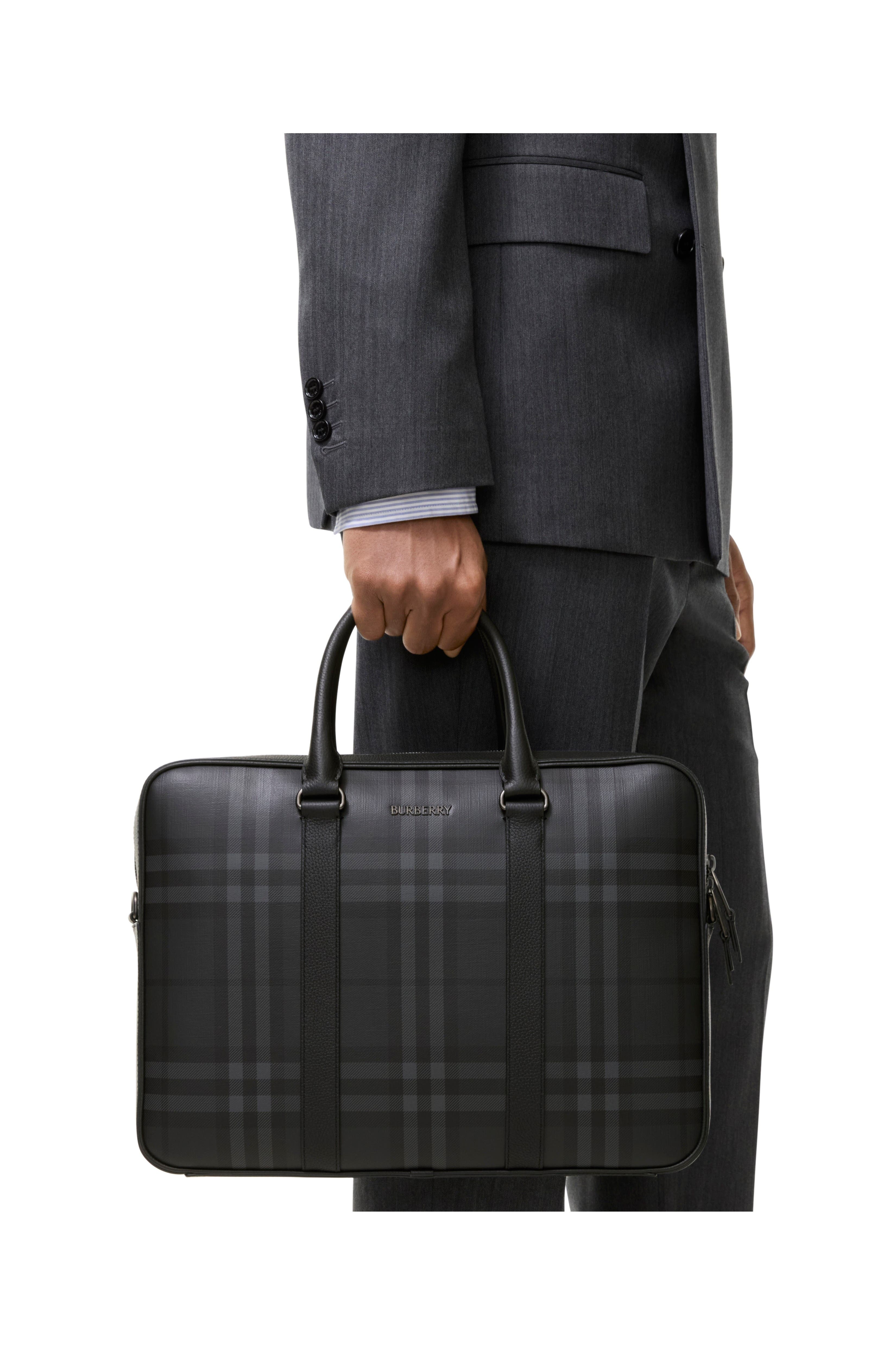 City Check Briefcase, Alternate, color, Iron grey