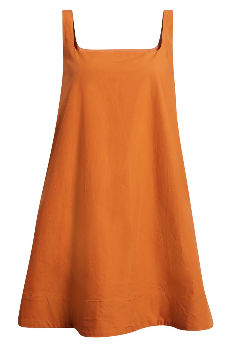 Kora Trapeze Cotton Minidress, Alternate, color, BROWN