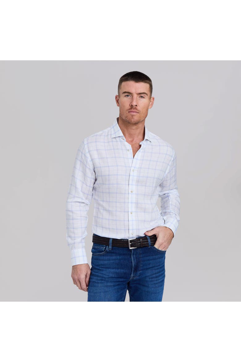The Phoenix Stretch Linen Dress Shirt, Main, color, Blue/Mist Grey