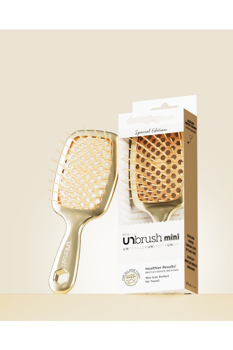 Mini  Detangling Brush, Alternate, color, Gold