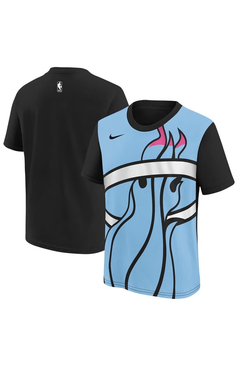 Nike Youth Nike Light Blue/Black Miami Heat 2025/26 City Edition Max90 T-Shirt, Main, color, Light Blue
