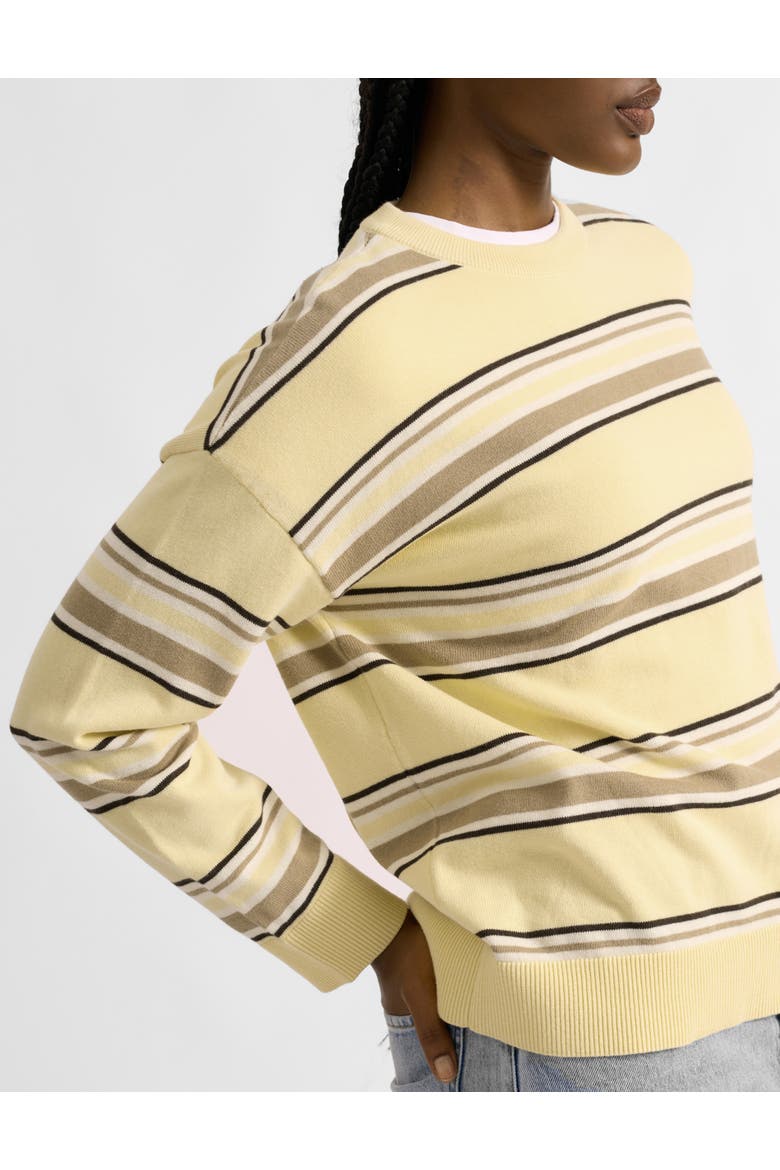 Stripe Cotton Jumper, Alternate, color, Lemon
