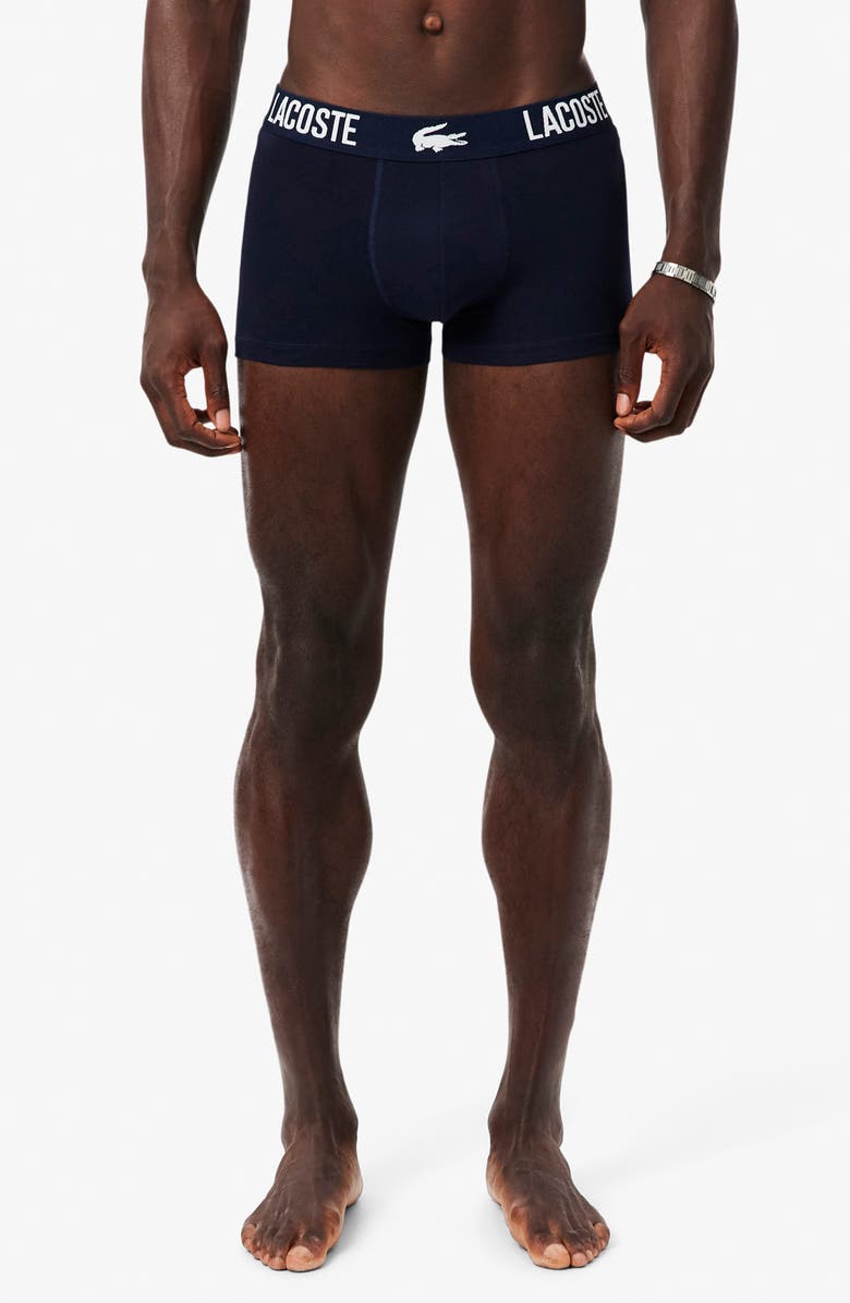 Lacoste Essential Assorted 3-Pack Stretch Cotton Boxer Briefs, Alternate, color, Argentine Blue/ Captain