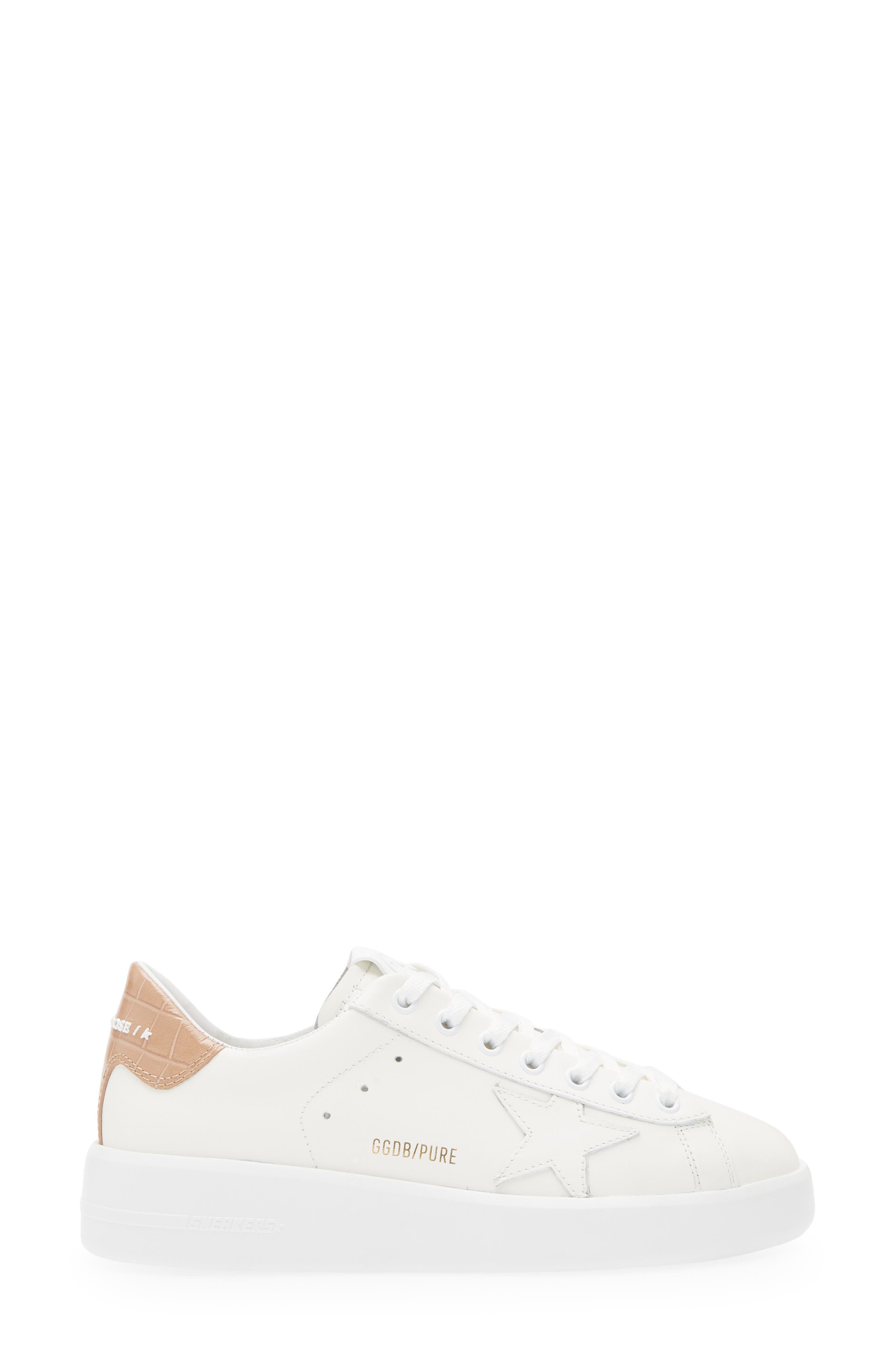 Golden Goose Purestar Sneaker, Alternate, color, Optic White / Champagne Beige