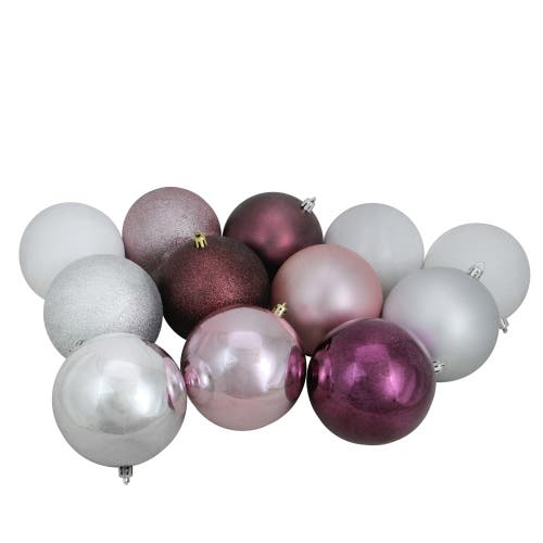 Northlight Shatterproof 3-finish Christmas Ball Ornaments In Purple