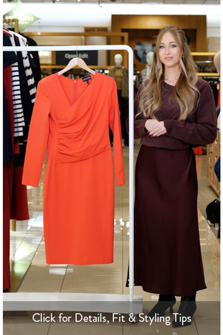 Ruched Long Sleeve Jersey Body-Con Dress video