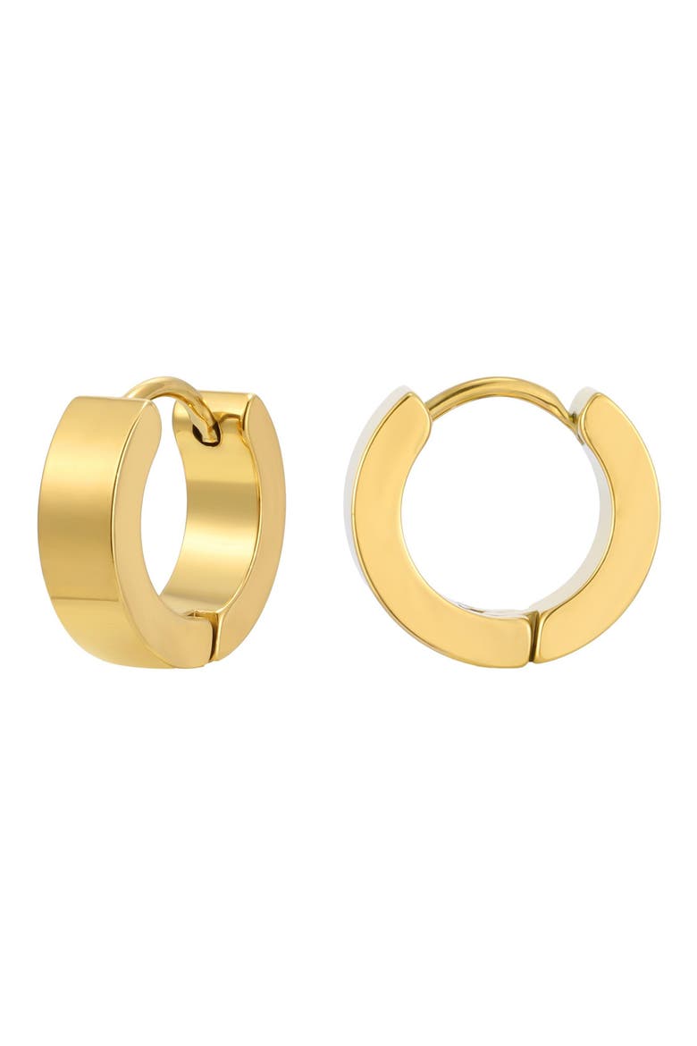 Men's Huggie Hoop Earrings, Main, color, GOLD