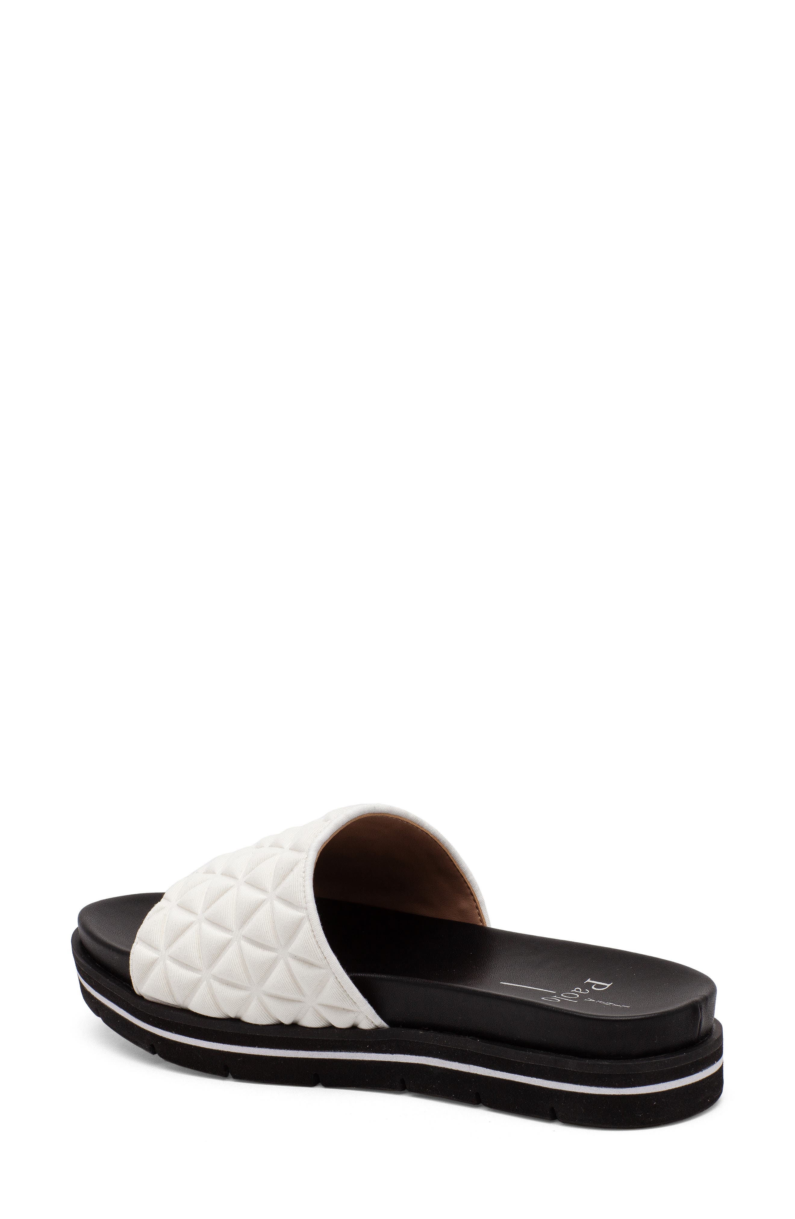 Linea Paolo Leah Slide Sandal, Alternate, color, White Fabric