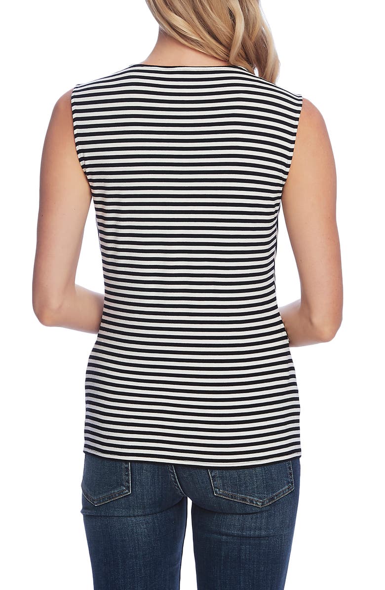 Vince Camuto Vibration Stripe Tie Front Sleeveless Top, Alternate, color, 