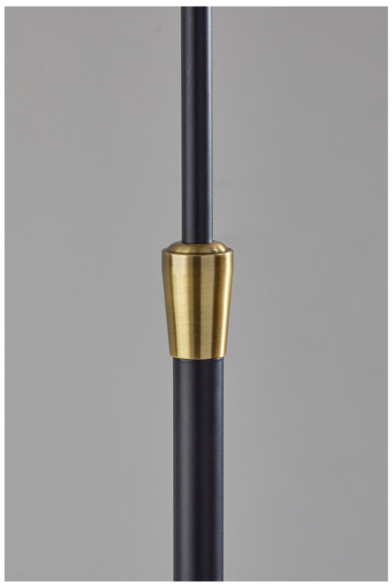 Elijah Swing Arm Floor Lamp, Alternate, color, BLACK/ ANTIQUE BRASS