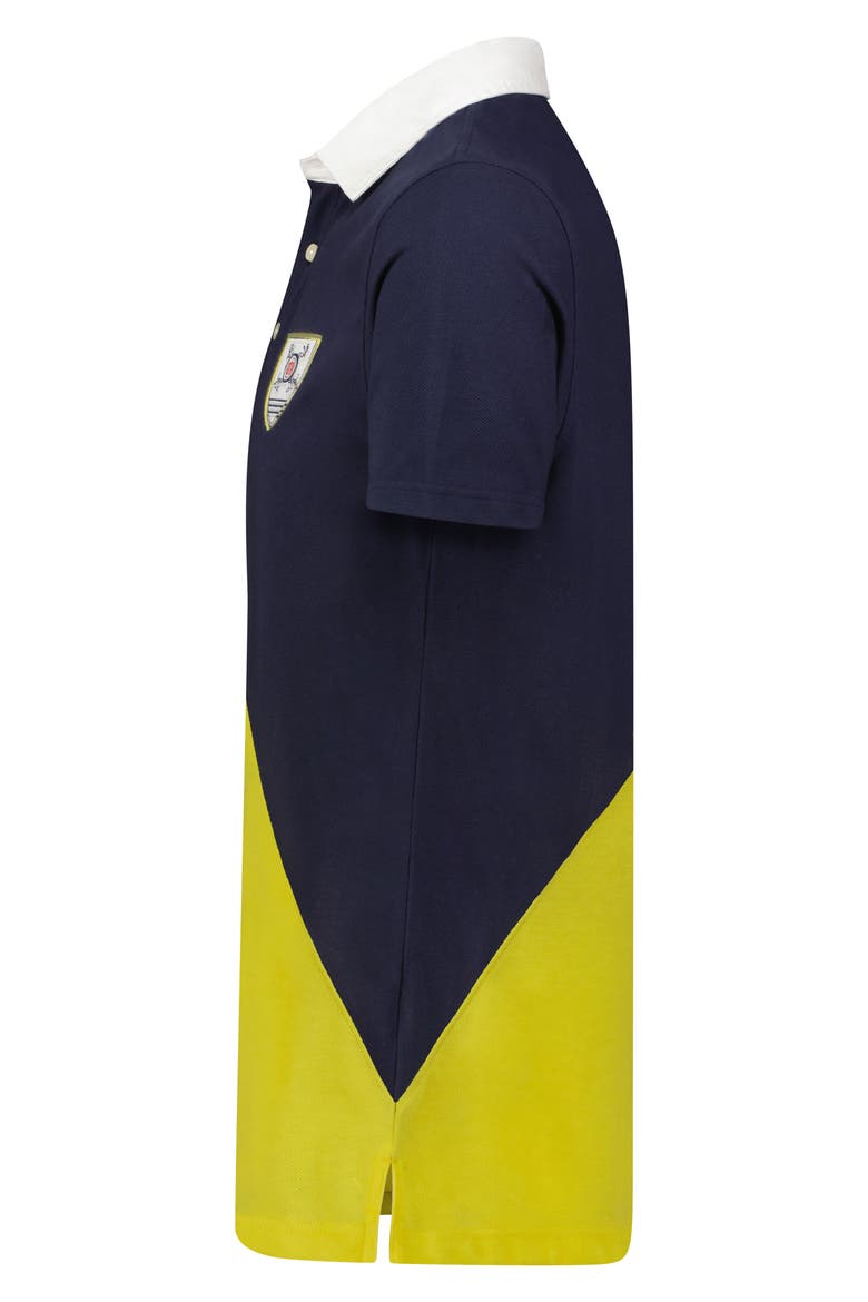 Colorblock Cotton Polo, Alternate, color, NAVY/YELLOW