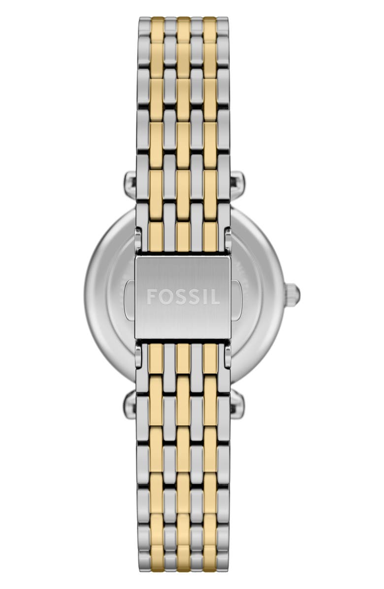 Fossil Carlie Two-Tone Bracelet Watch, 28mm, Alternate, color, Two Tone Green