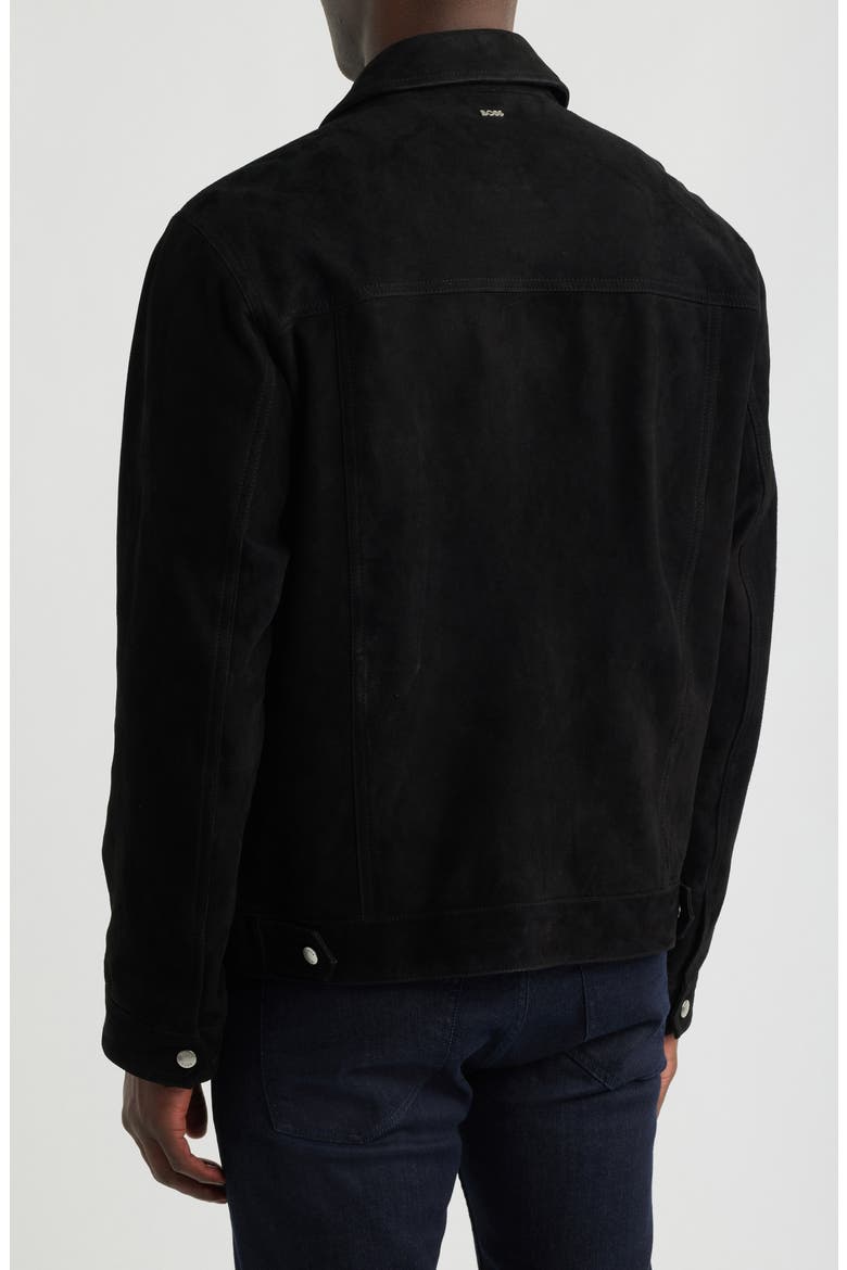H-Mordo Suede Trucker Jacket, Alternate, color, BLACK