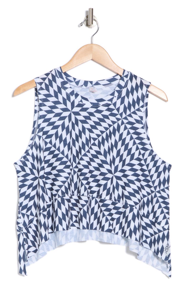 Free People Temp Print Tank, Alternate, color, Navy Combo