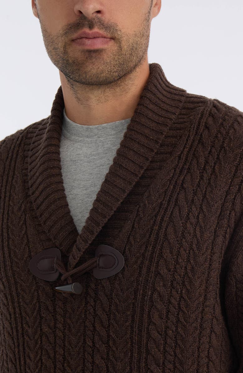 Hunter Shawl Collar Cable Knit Sweater, Alternate, color, 