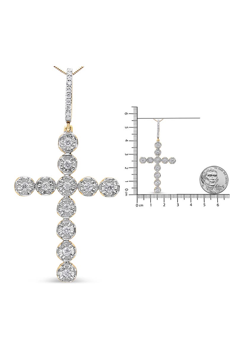 Haus of Brilliance 10K Yellow Gold 5/8 Cttw Diamond Link Cross Pendant Necklace for Men - NO CHAIN, Alternate, color, Yellow